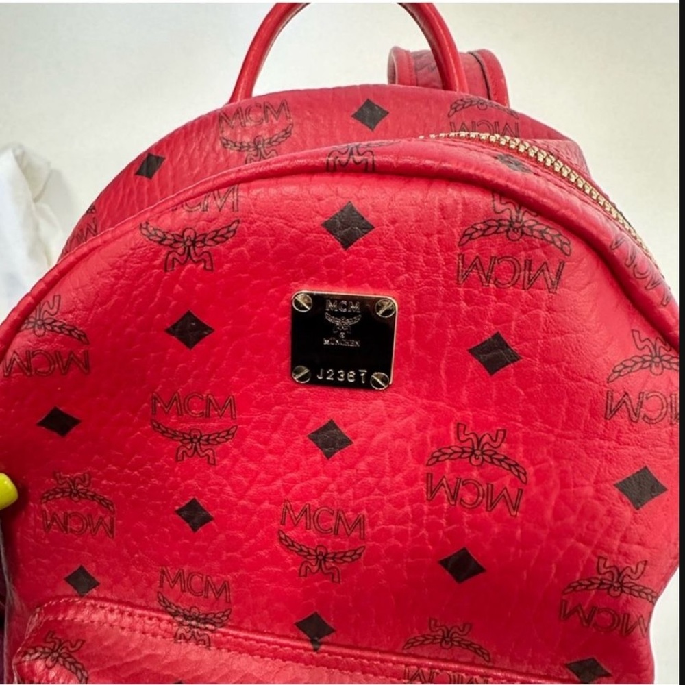 Mcm Red Backpack - image 3